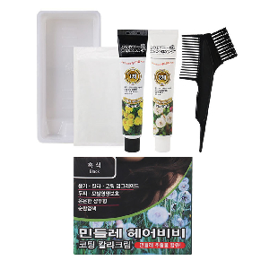 칼라크림 윤기칼라코팅 두피모발 헤어염색약 80g 흑색