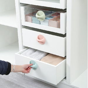밝은생활 원형 접착 손잡이(화이트 6.5cm)